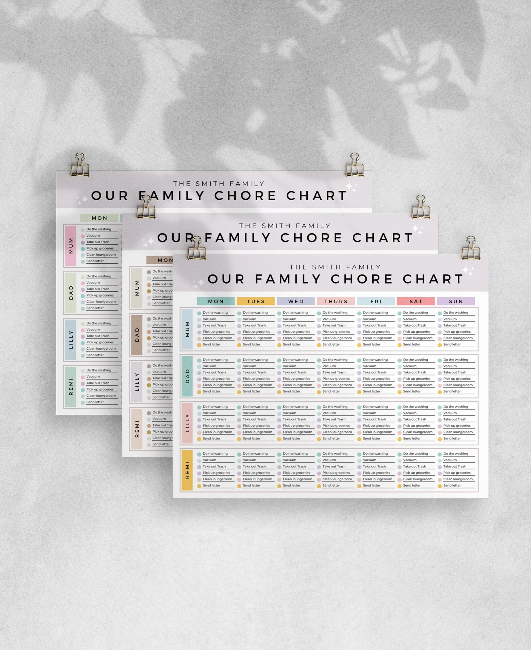 our family chore chart