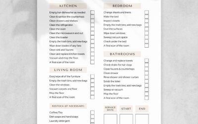 Air BNB Cleaning Checklist