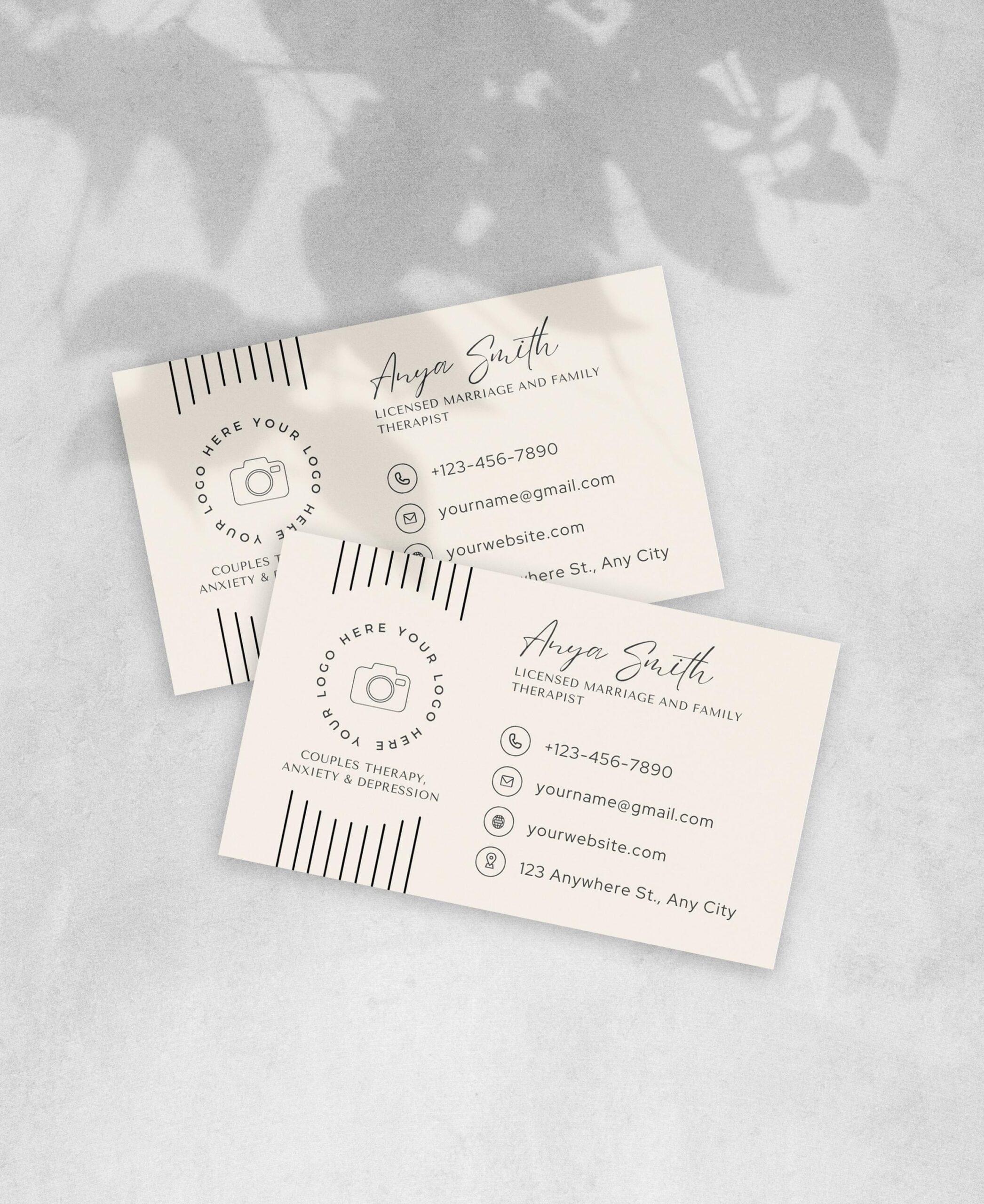 therapist business cardsonline