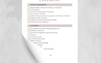 Cruise Ship Checklist