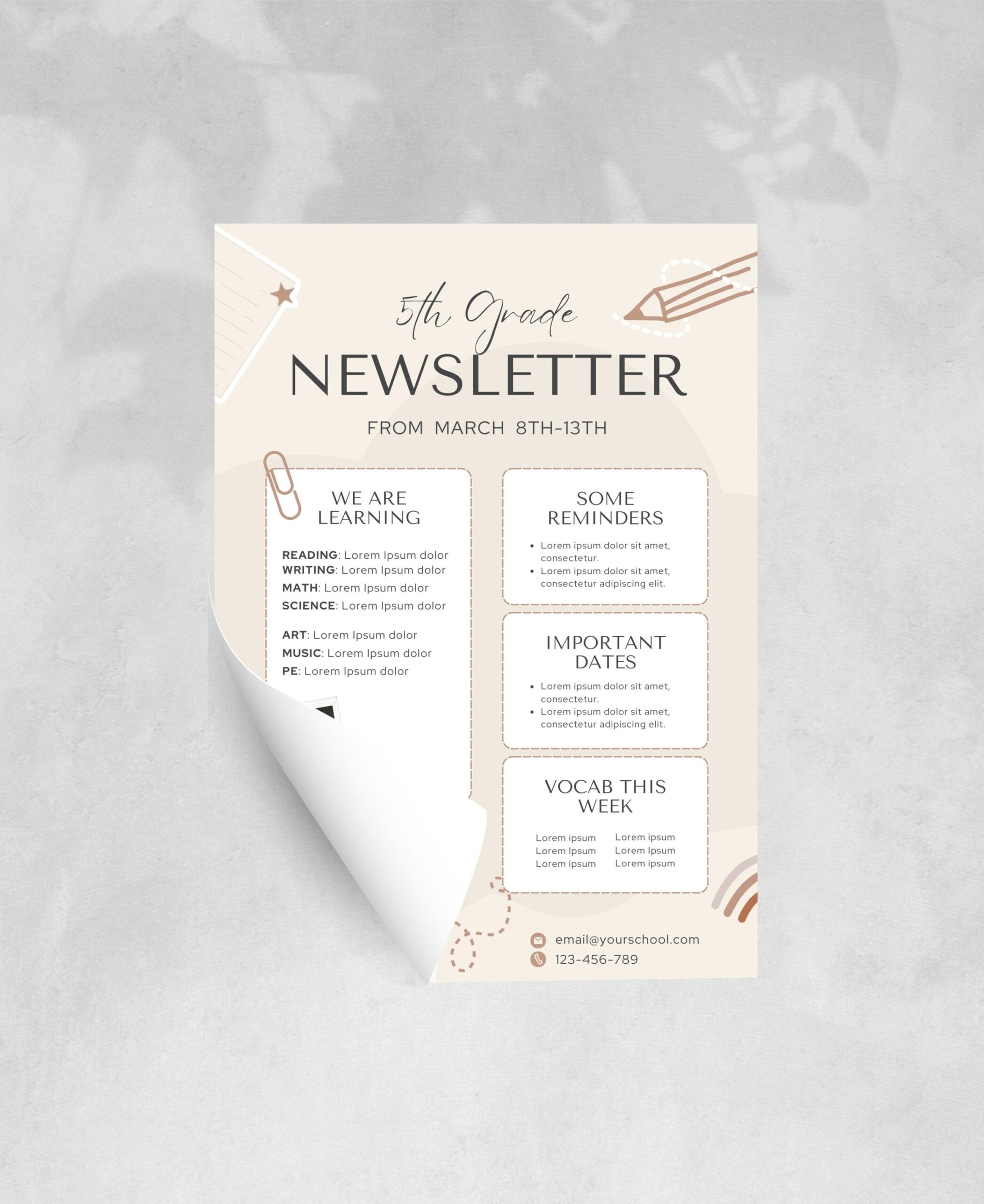 Canva Newsletter Template For School (pack 20 layouts)