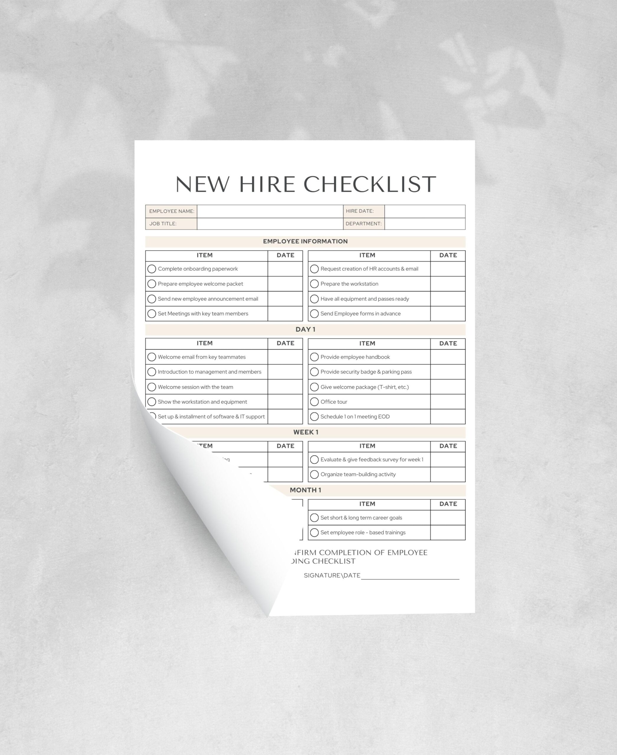 Hiring Checklist Template