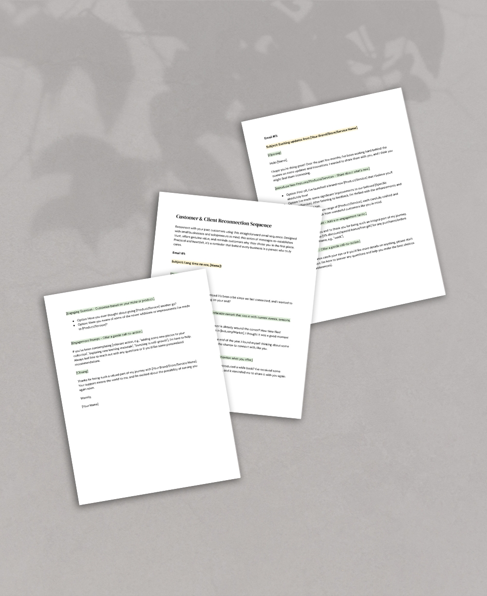 Customer & Client Reconnection Sequence Mock Up