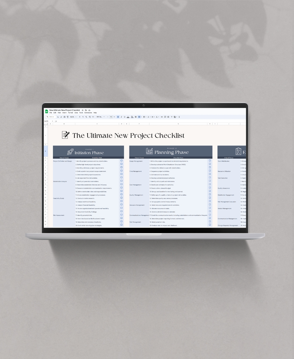 Google Sheet Design Mock Ups