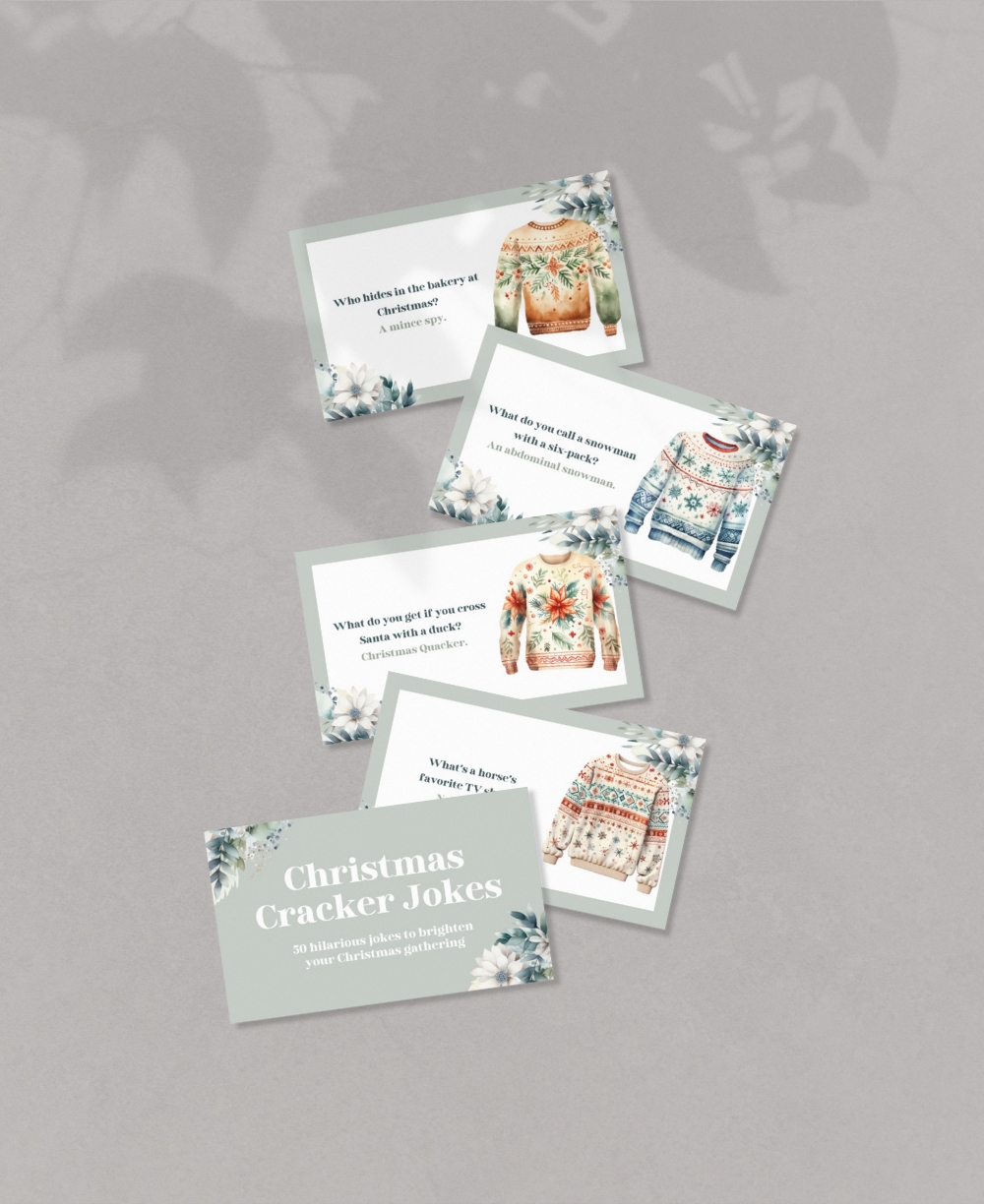 Christmas Cracker Jokes Mock Ups