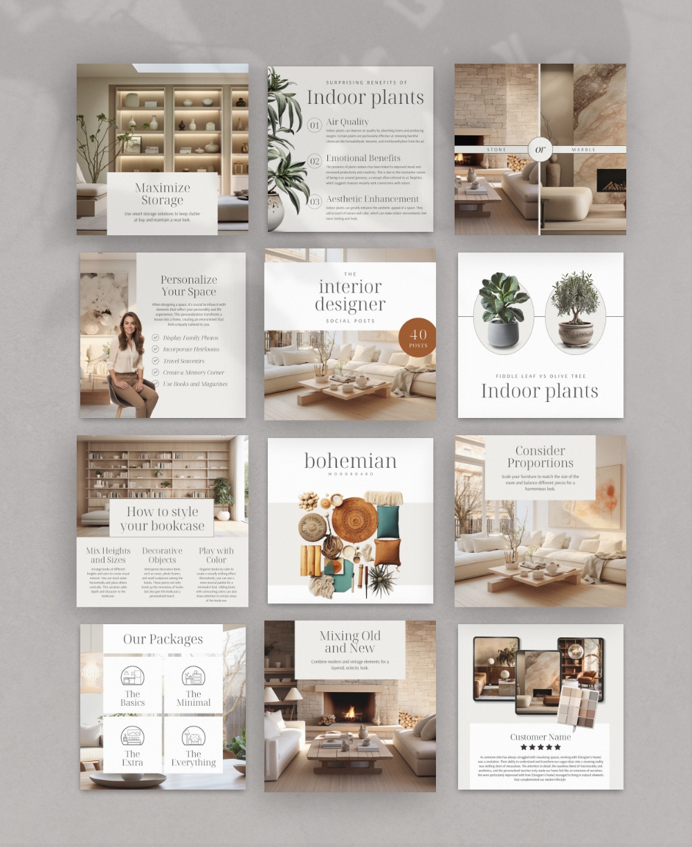 Interior Design Social Media Posts mock up