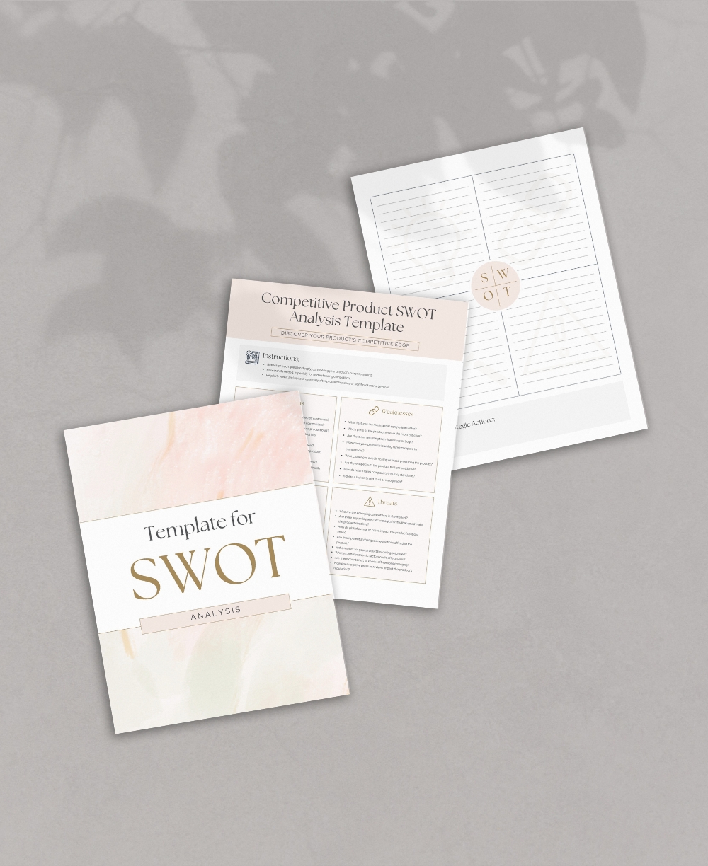 Template for SWOT Analysis Mock Up