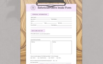 Intake Form Esthetician