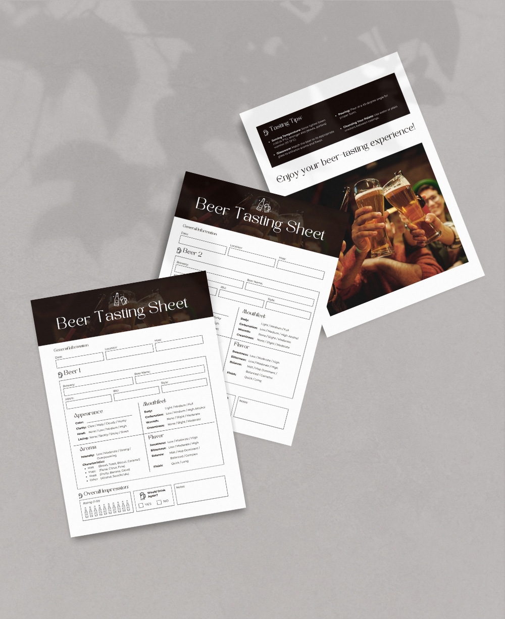 Beer Tasting Sheet Mock Up