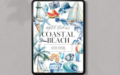 Beach / Coastal Themed Digital Stickers
