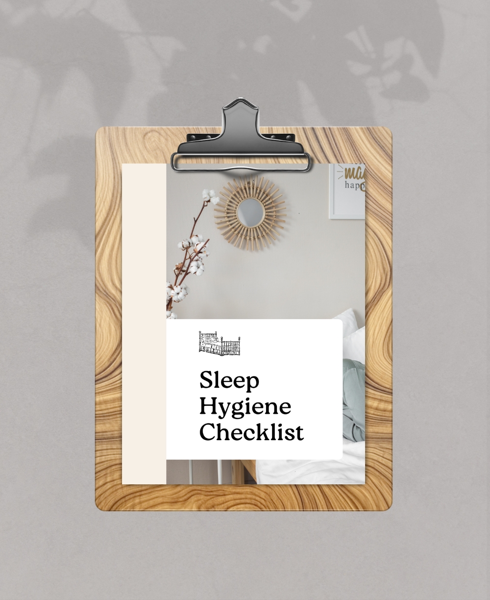 Sleep Hygiene Checklist Clipboard mock up