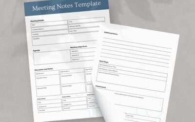 Editable meeting notes template