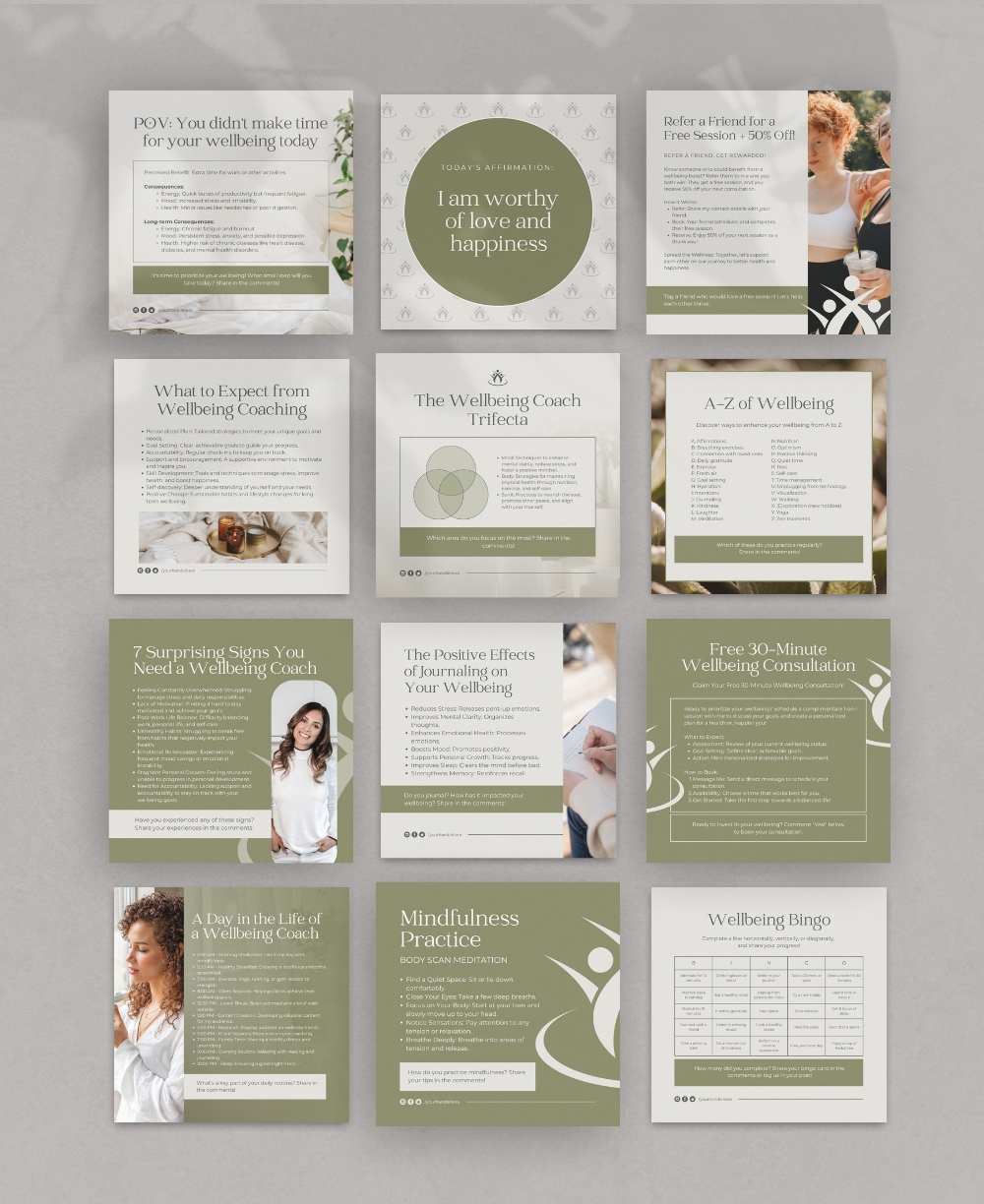 Instagram Template Bundle For Wellbeing Coaches Mock Up