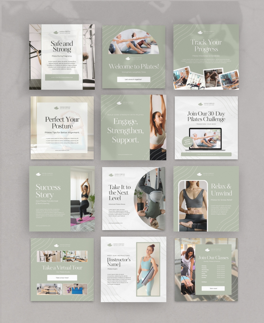 Instagram Templates Pilates Social Media Mock Up