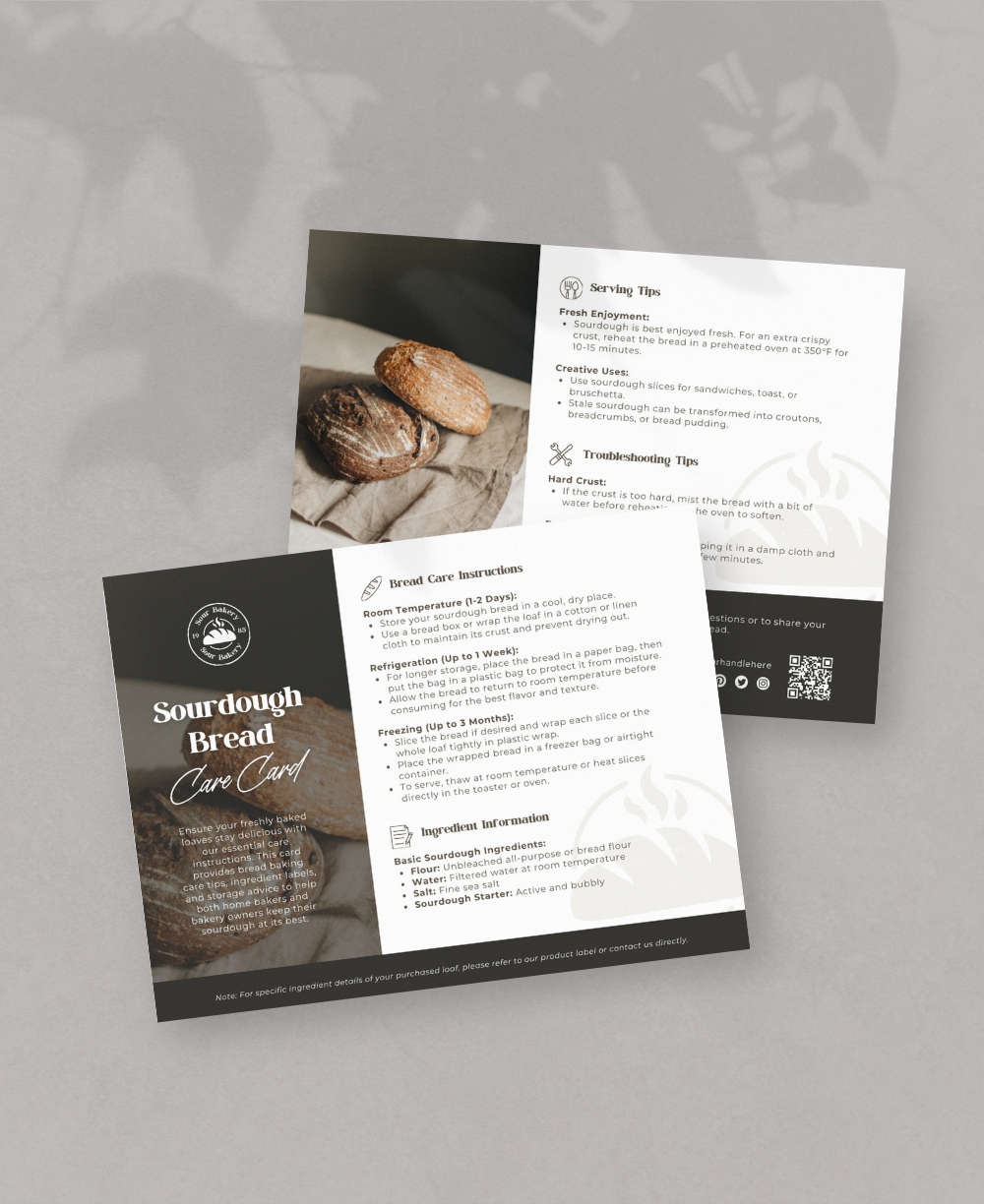 Sourdough Bread Care Card Mock Up