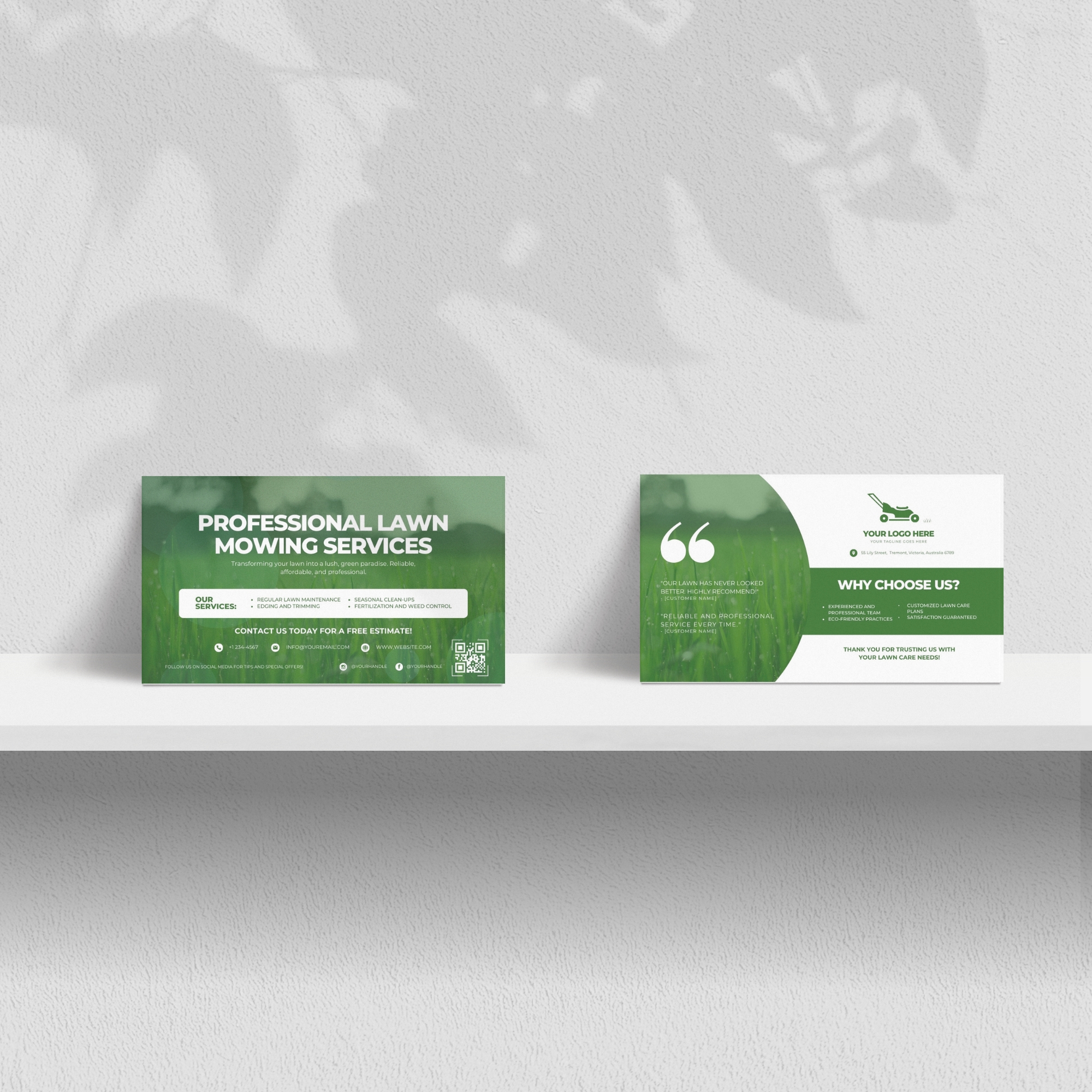 Lawn Mower Business Card Mock Up