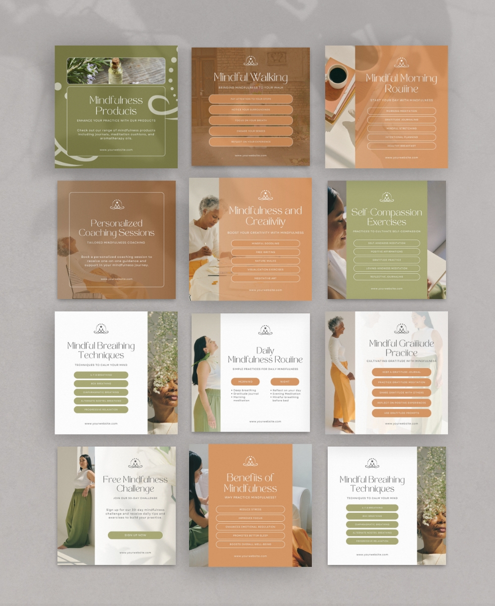Mindfulness Coach Instagram Template Mock Up