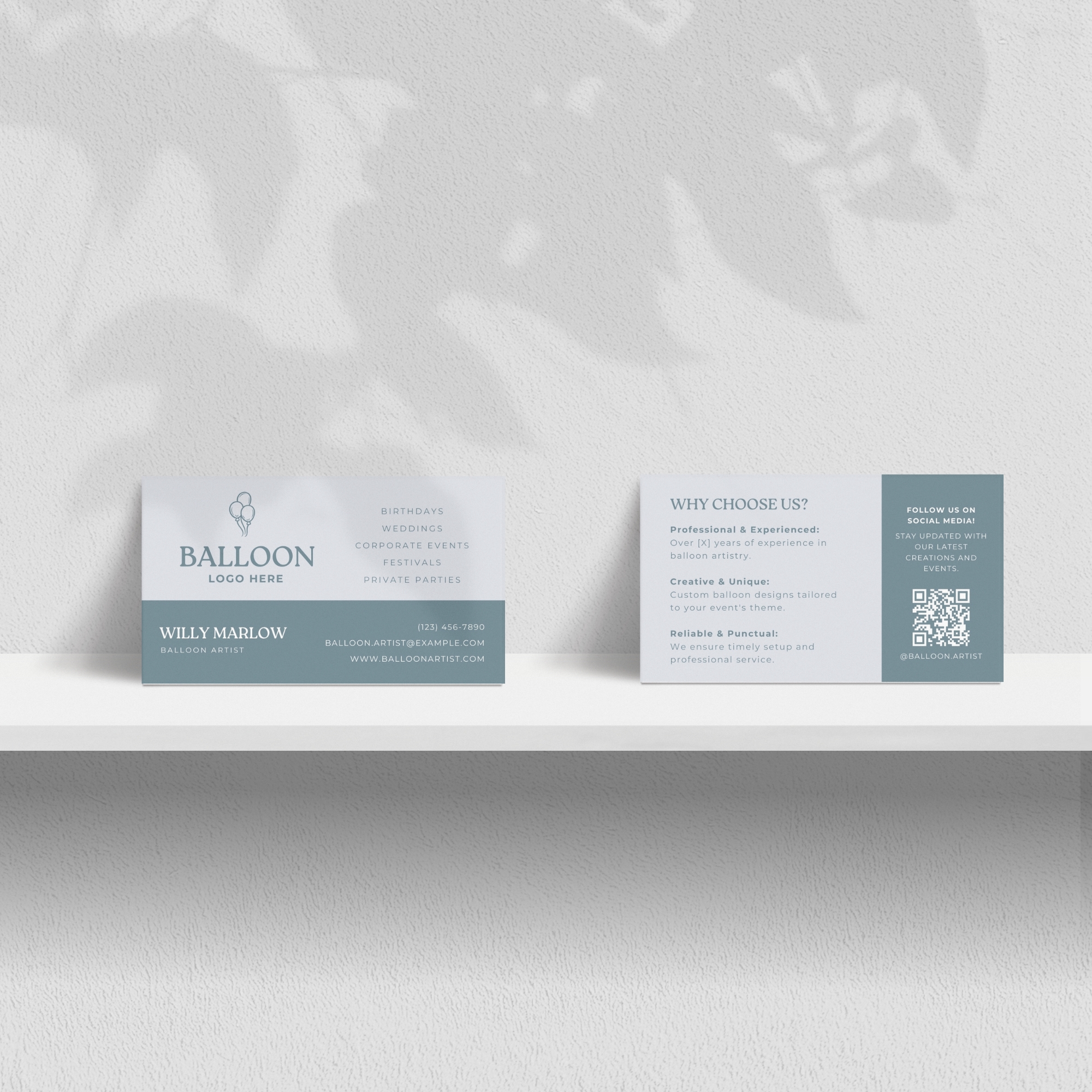 Balloon Artist Business Card Mock Up