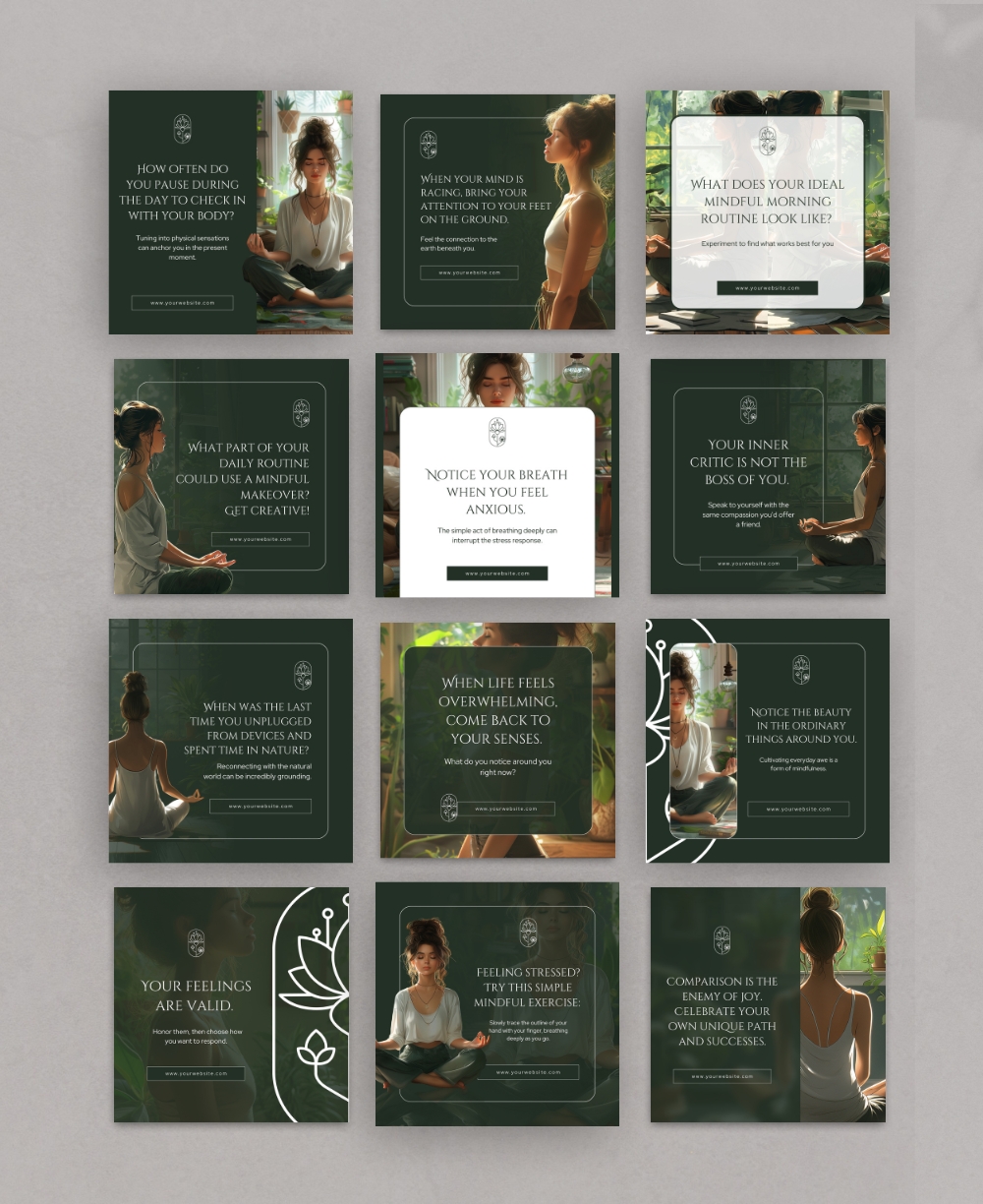 Mindfulness Social Media Posts Mock Up