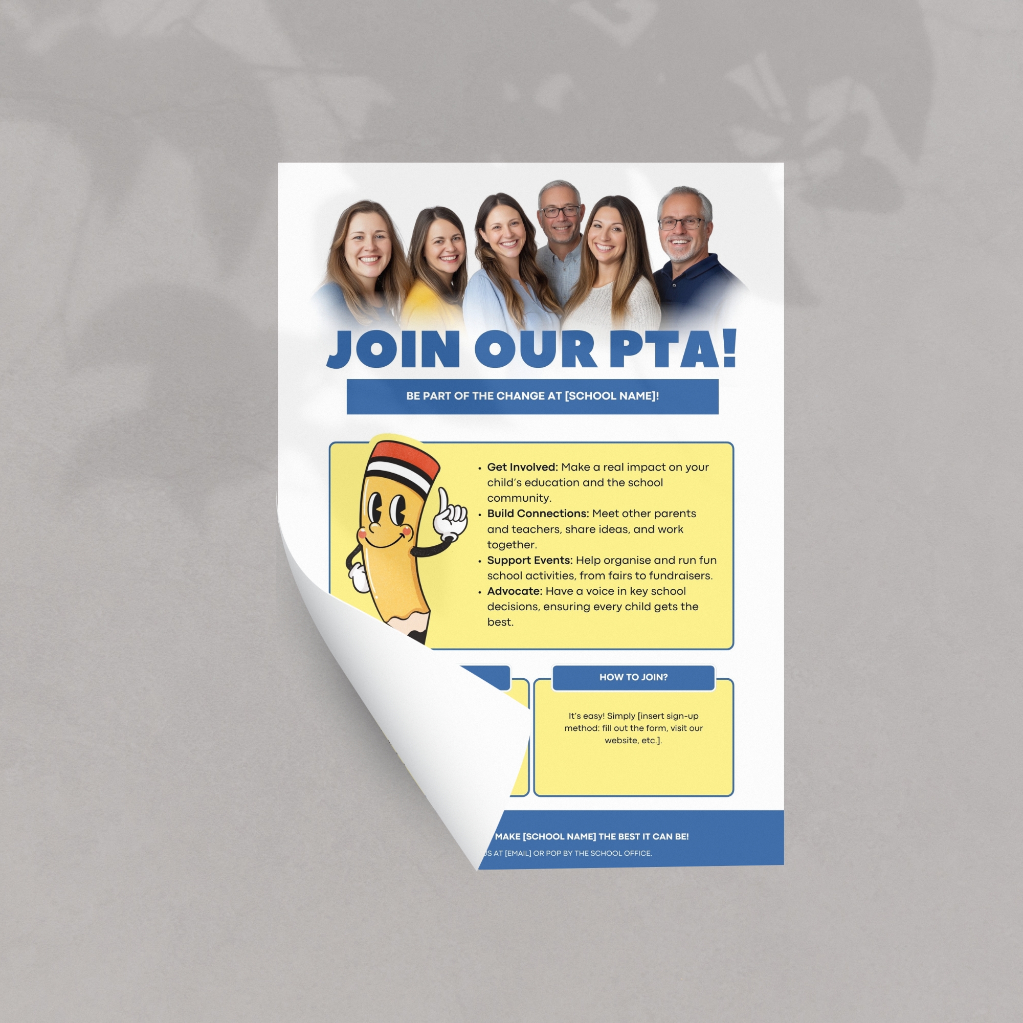 Pta Membership Drive Canva one page Mock Up