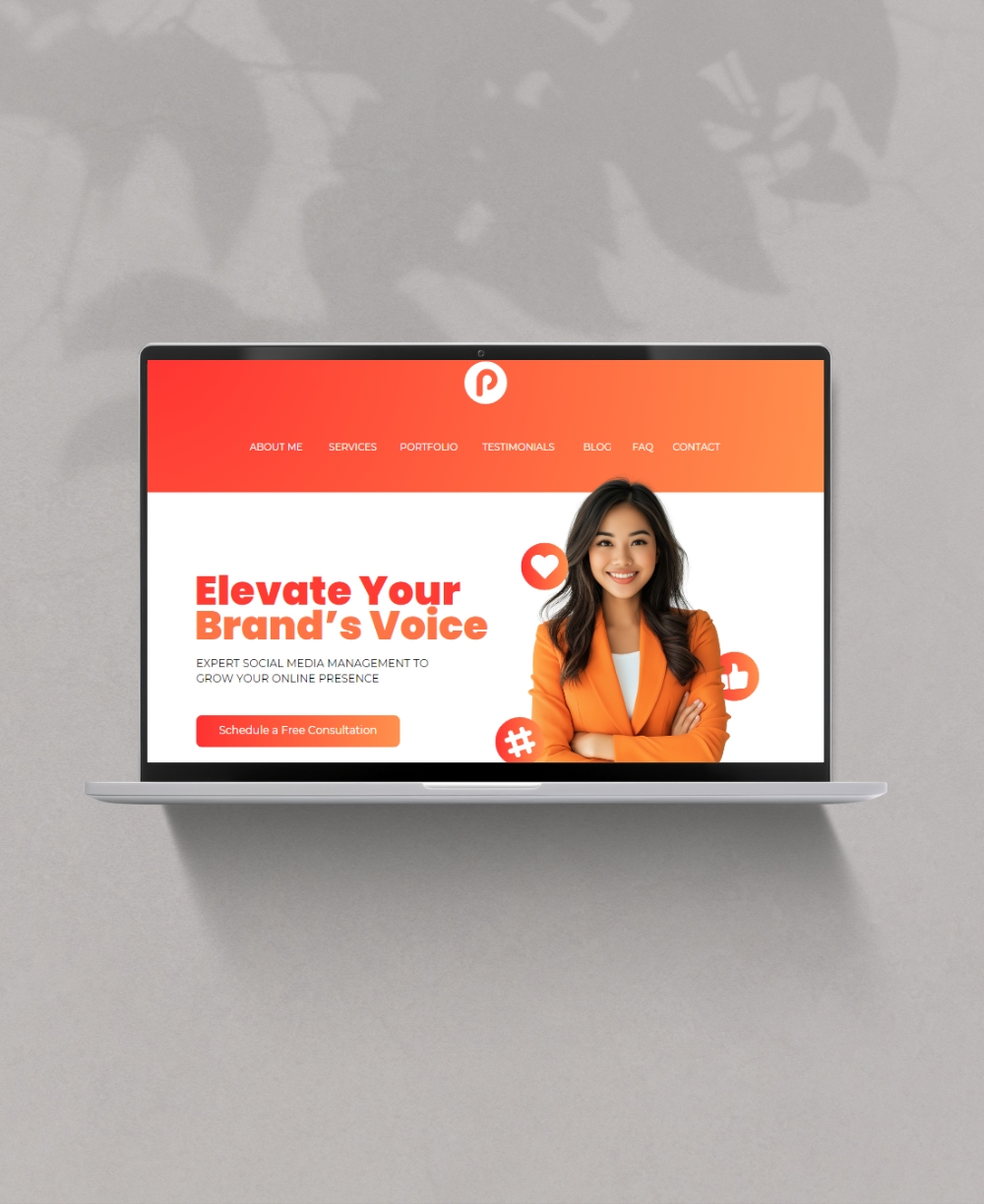 Social Media Agency Website Template Mock Up