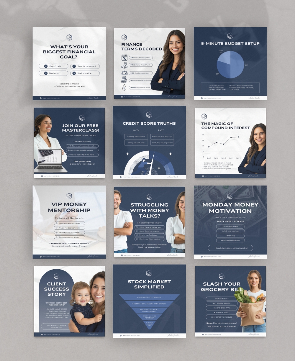 Financial Coach Post Templates Mock Up