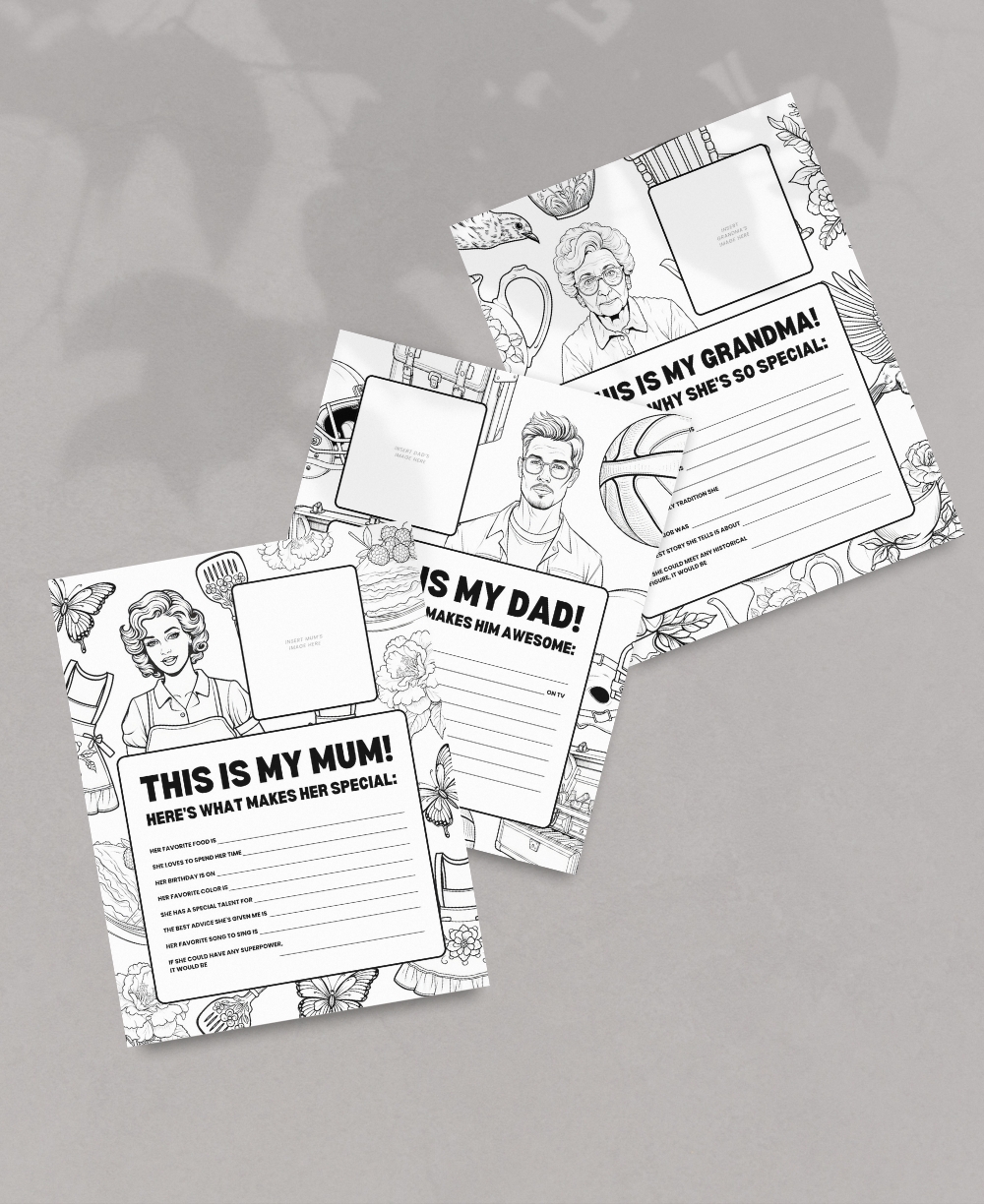 Get to Know Your Family Coloring Pages Mock Up