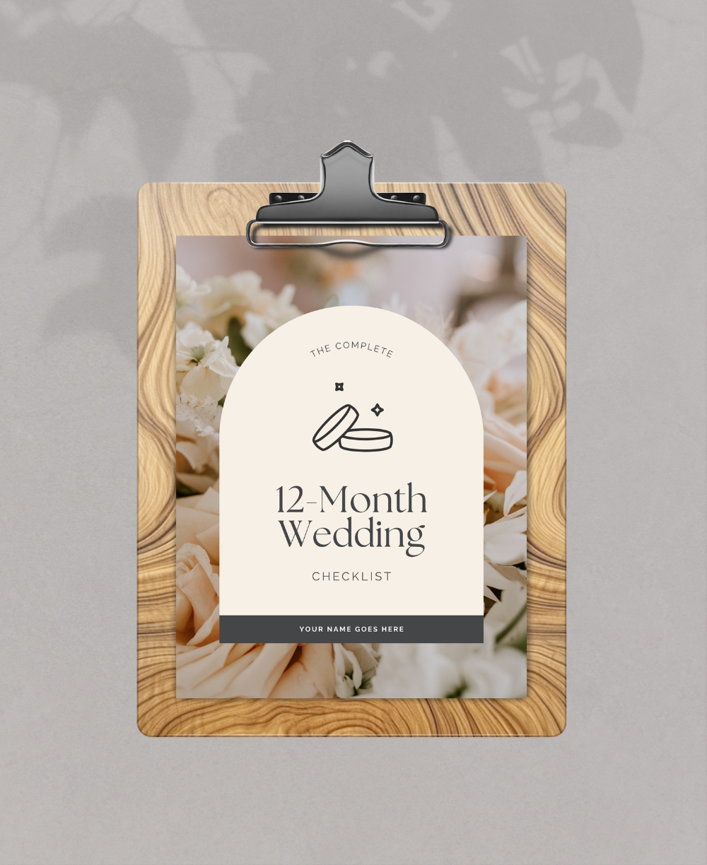 12 month wedding checklist mock up