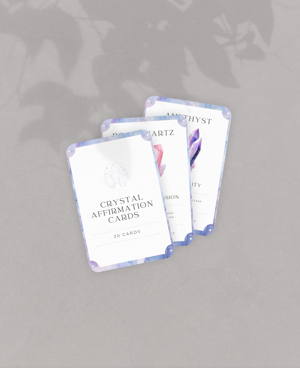 Crystal Affirmation Cards Mock Ups
