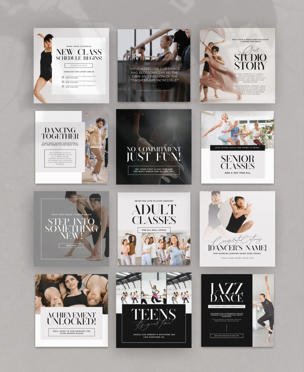 Dance Studio Social Media Templates Mock Up