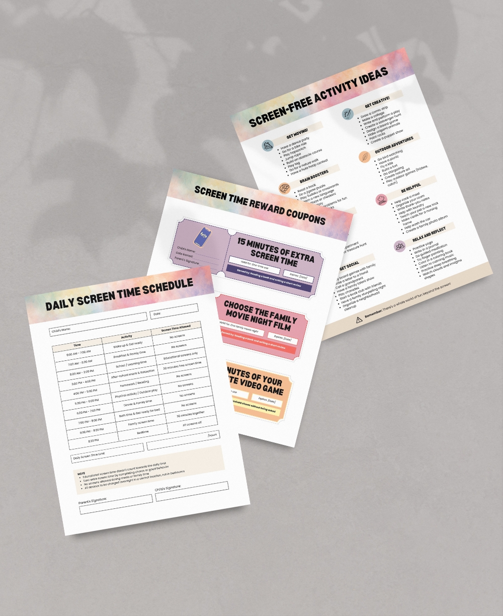 Screen Time Checklist Mock Up
