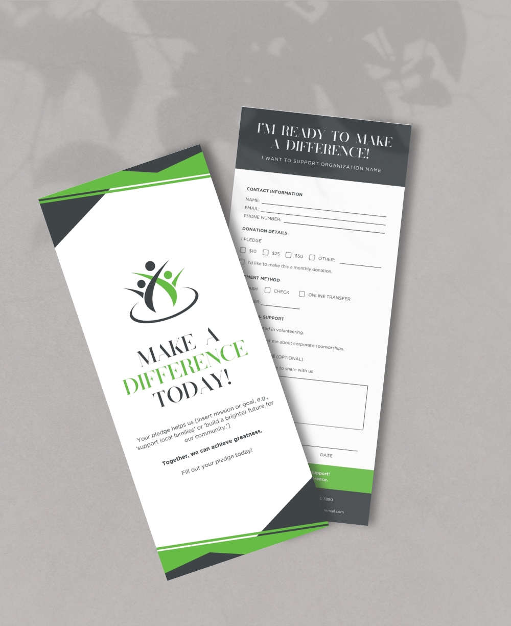 Fundraising Pledge Card Mock Up