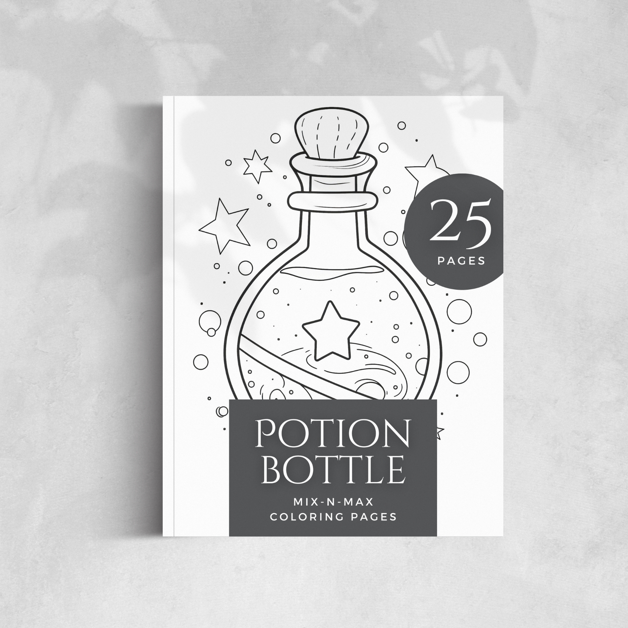 Potion Bottle Coloring Page Mock up