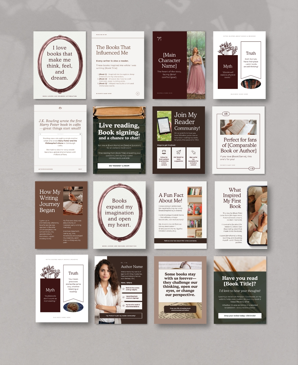 Author Social Media Posts Mock Up