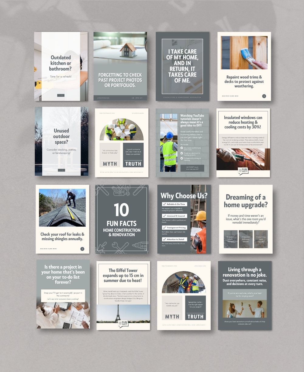 Contractor Social Media Posts Mock Up