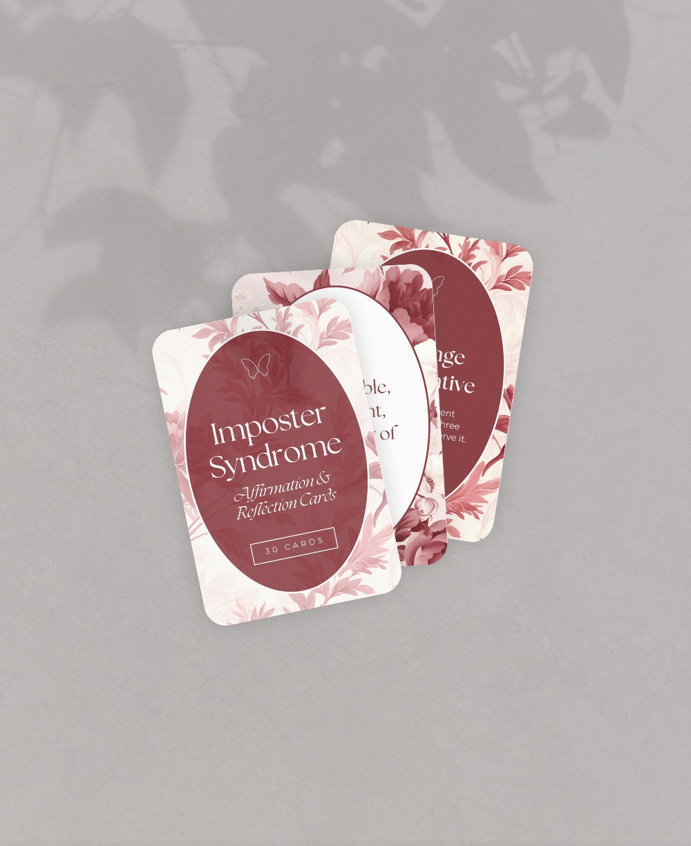 Imposter Syndrome Affirmation & Reflection Cards Mock Ups