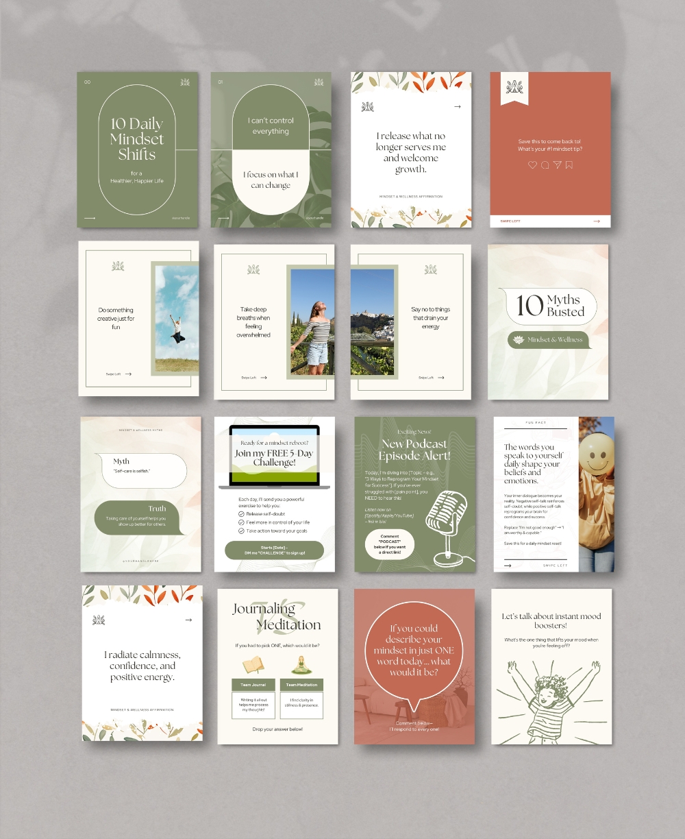 Mindset & Wellness Social Media Posts Mock Up