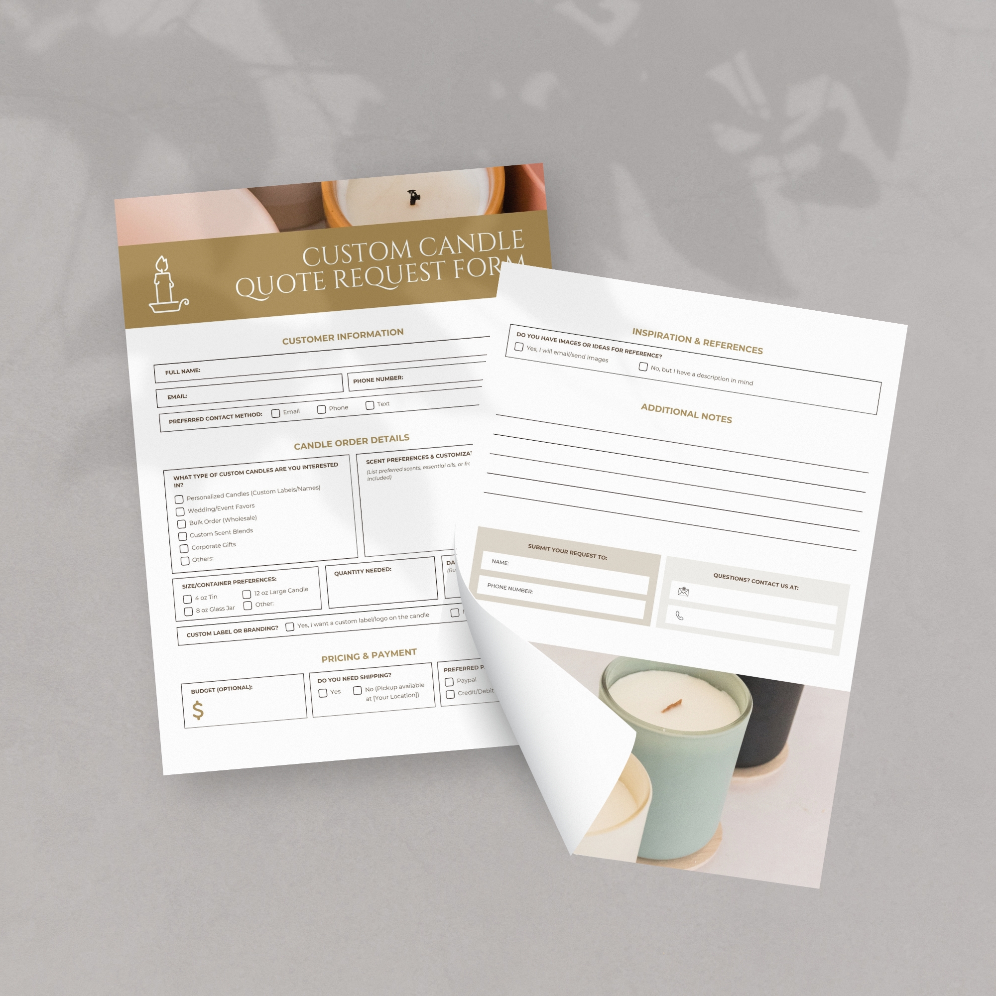 Crafter Quote form mock up