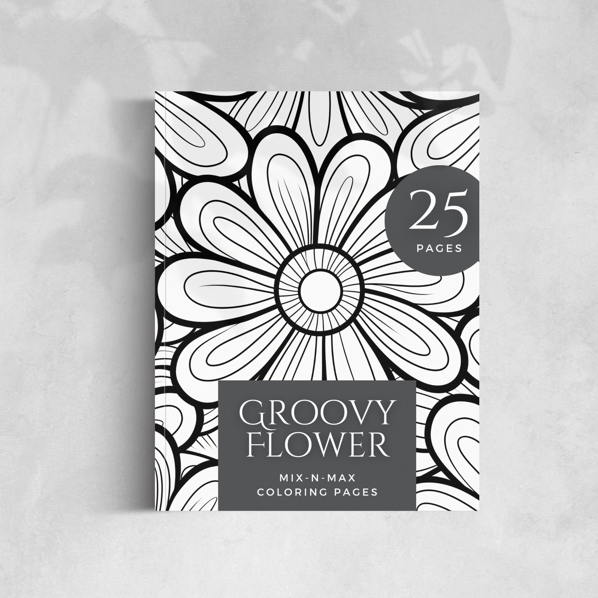 Groovy Flower Coloring Book Mock up