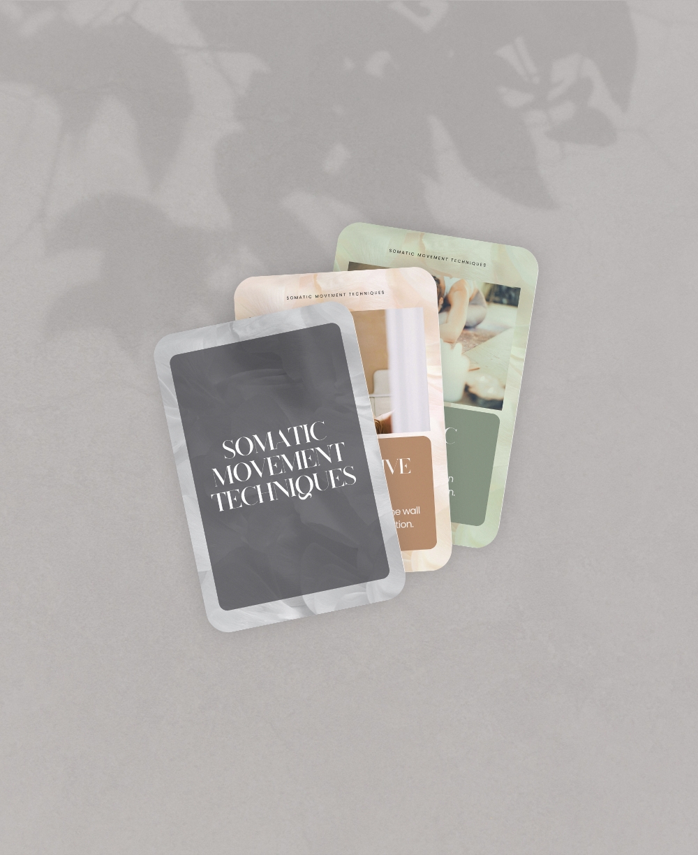 Somatic Therapy Grounding Techniques Cards Mock Ups