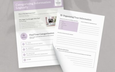 Categorizing information logically – Executive Functioning Coaching