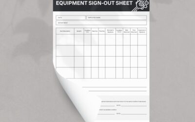 Equipment Sign Out Sheet