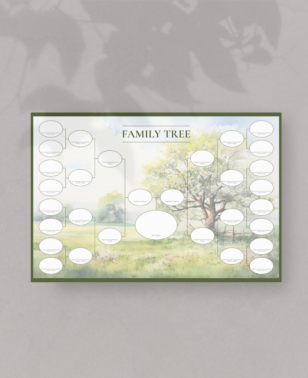 Family Tree Template 5 Generation Mock Up