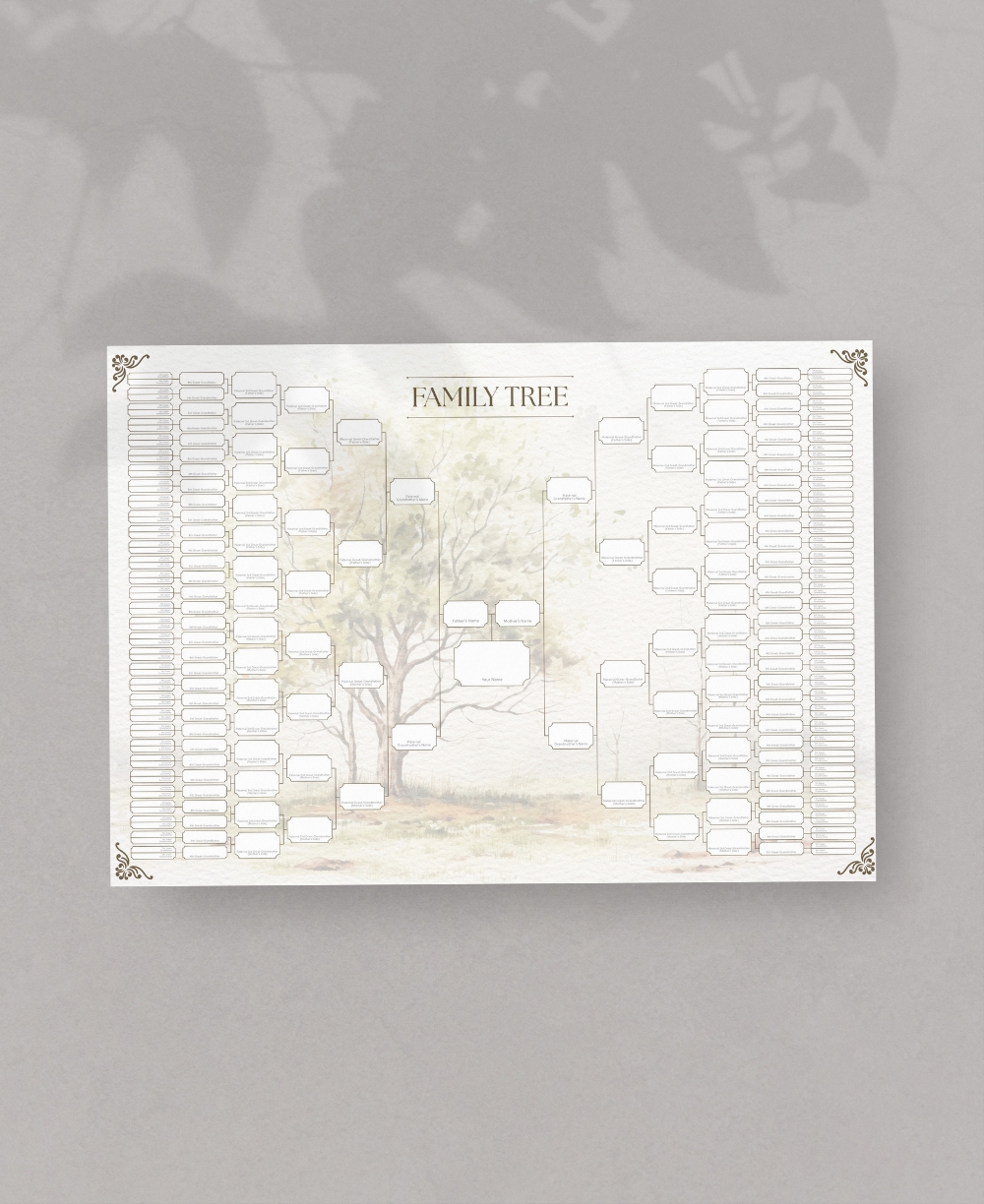Family Tree Template 8 Generation Mock Up