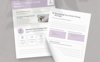 Pacing work to avoid burnout – Executive Functioning Sheets
