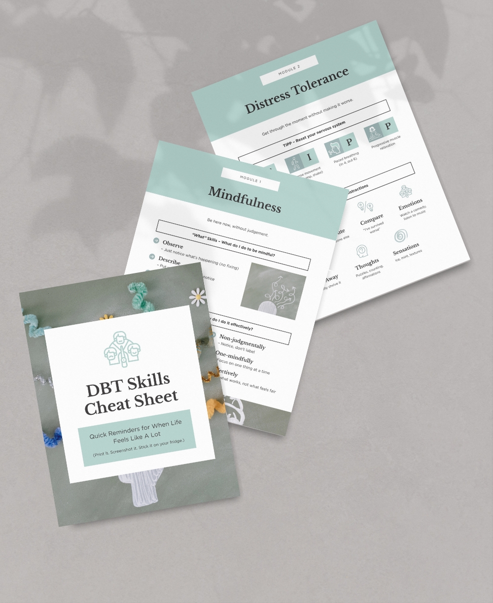 DBT Cheat Sheet Printable Mock Up