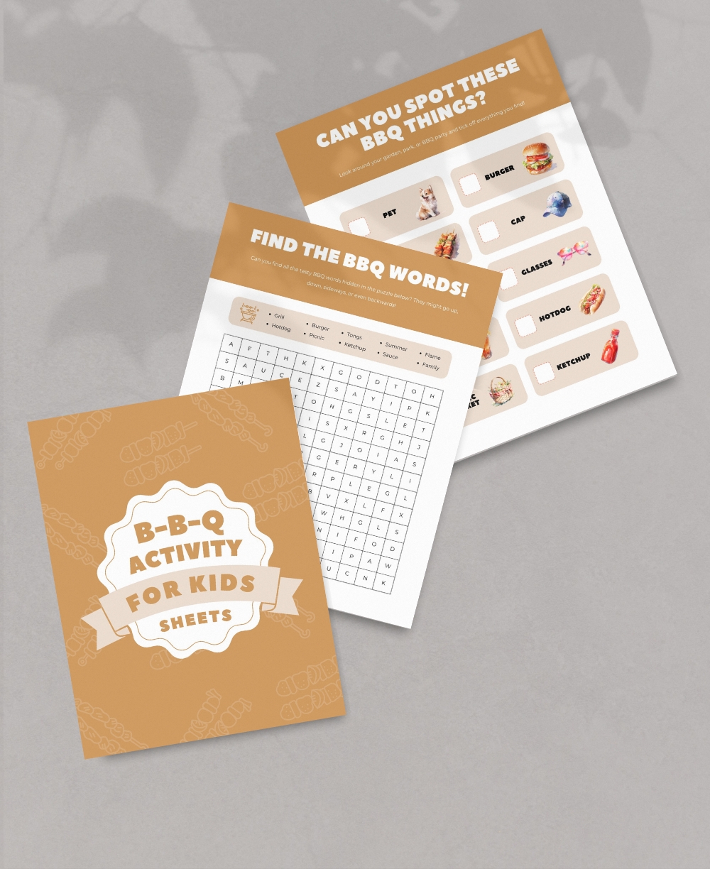 Bbq Activity Sheets For Kids Mock Up