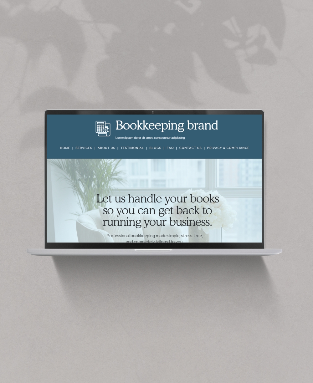 Bookkeeping Canva Website Mock Up