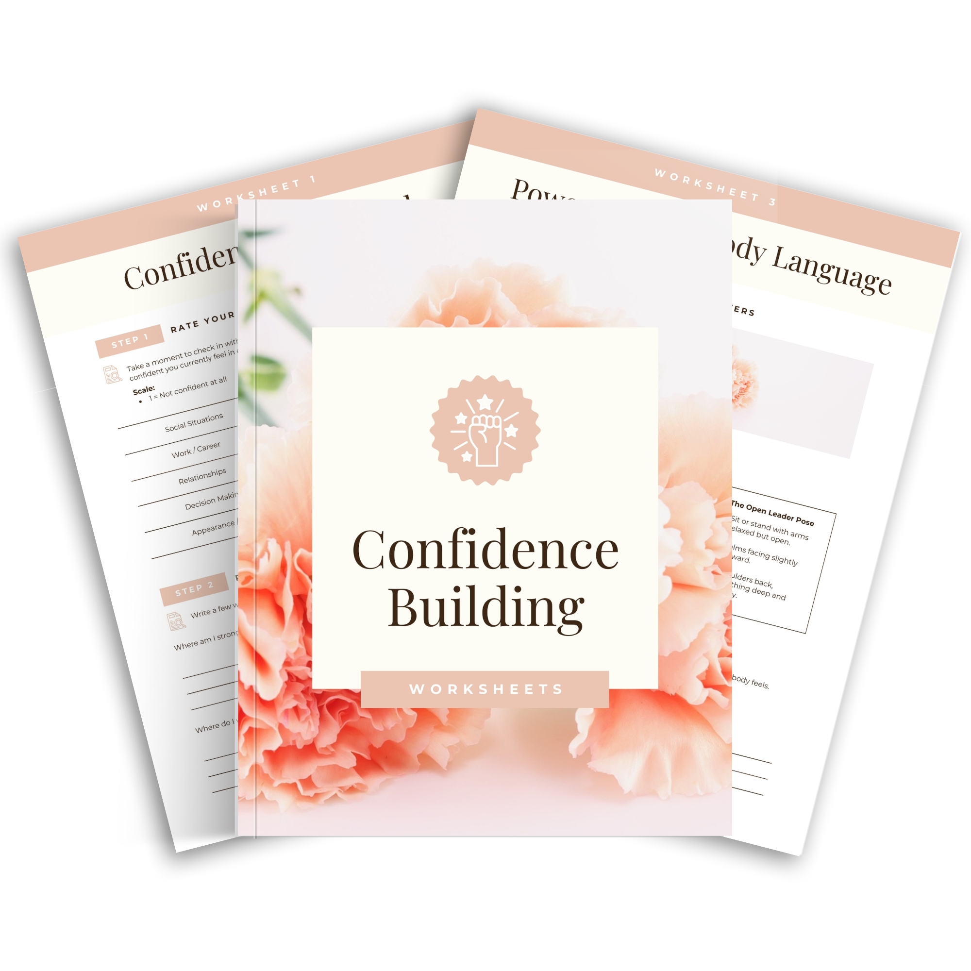 Confidence Building Worksheets Mock Up