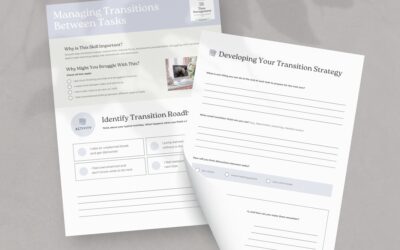 Managing transitions between tasks – Executive Functioning Worksheets